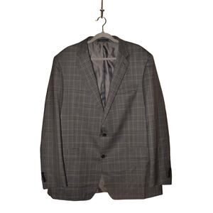 ROBERTO ROSSO $395‎ Filarte Wool Blend Grey Blue Plaid Sport Coat Men's 46L